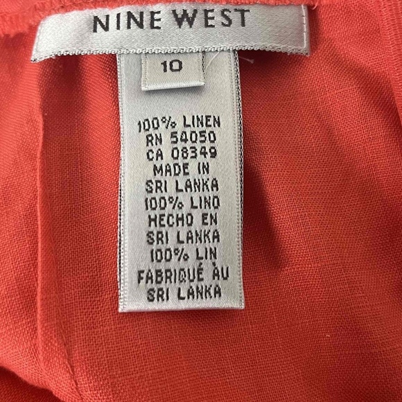 100% Linen Coral Halter Neck Spaghetti Strap Cross Back Midi Dress 10 - Picture 15 of 16